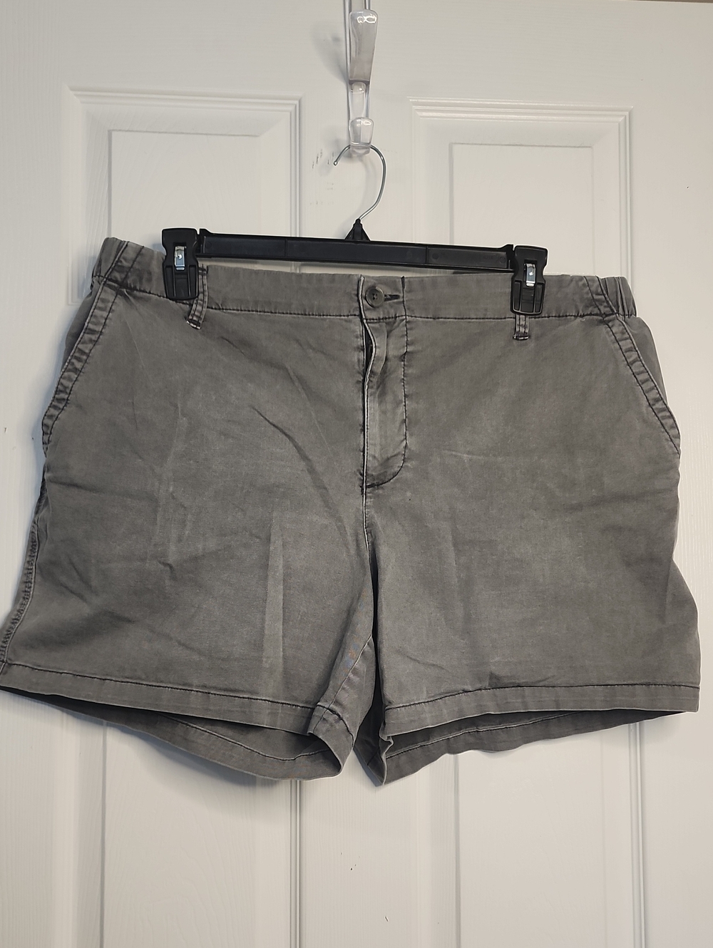 Light Gray Color Women's Flat-Front Shorts